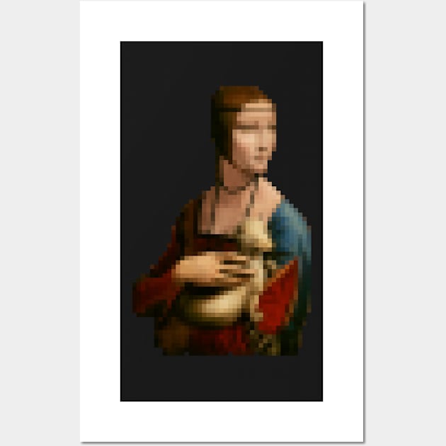 Pixel art Lady with an Ermine by Da Vinci Wall Art by ArtOfSilentium